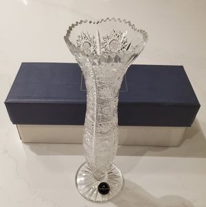 Bohemian Crystal Vase New in box 10"×3"